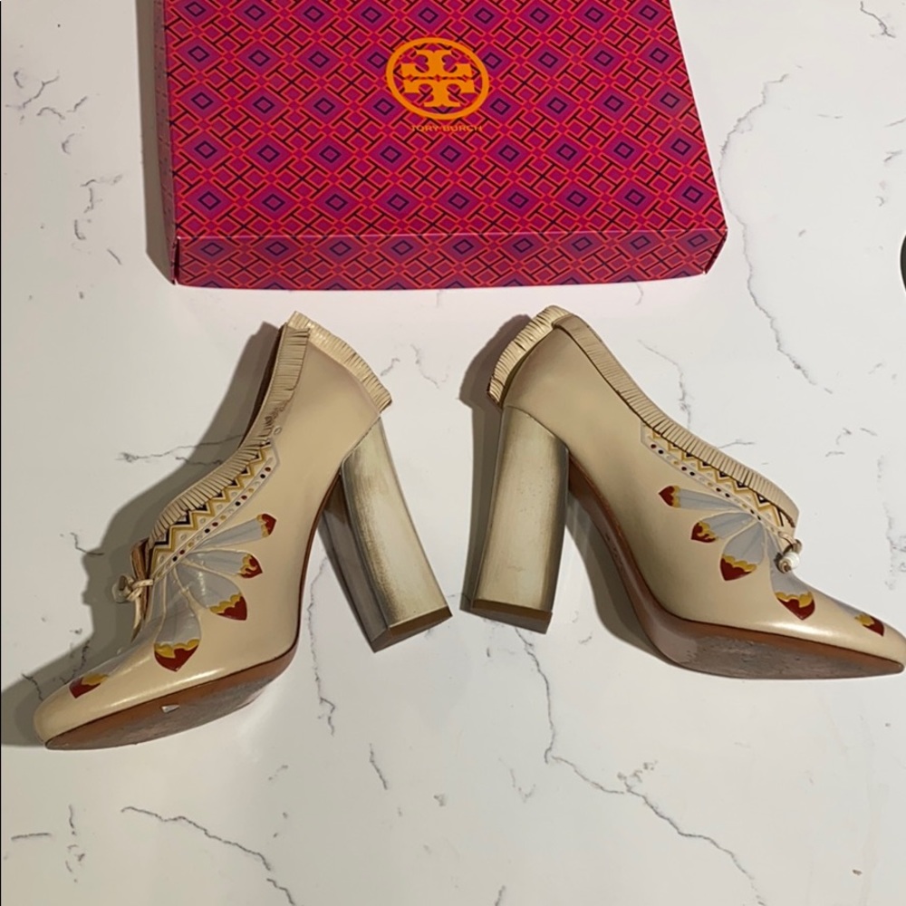 Tory Burch Yuma Feather Heels